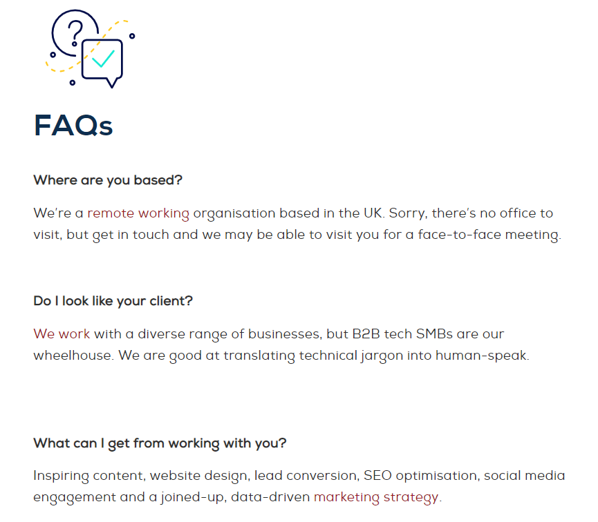 improve contact page design - FAQs