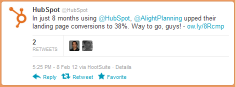 Hubspot customer-tweet