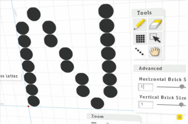 Fontstruct example screen - writing tools 